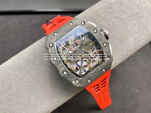 KV厂 升级版 理查德米尔RM011系列爆款.RM11绝对是让人耳目一新的一款杰作！1：表壳运用与正品一致的NTPT碳纤维特别材科！由多层平行细丝构成，细丝则由碳纤维分离到这些厚度然后经过特殊机器织成 商品图7