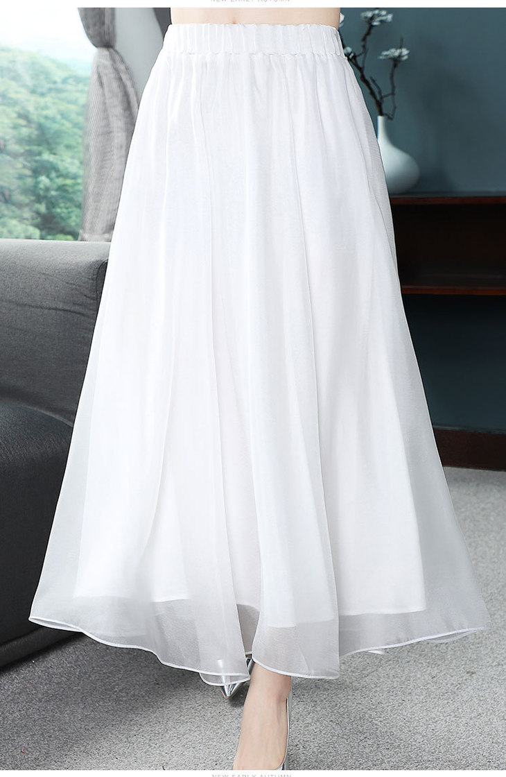 复古百塔薄纱纯白色半身裙og99134