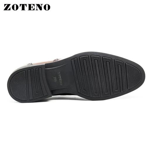 佐天奴/ZOTENO   春夏商务正装皮鞋真皮布洛克牛皮鞋 商品图3