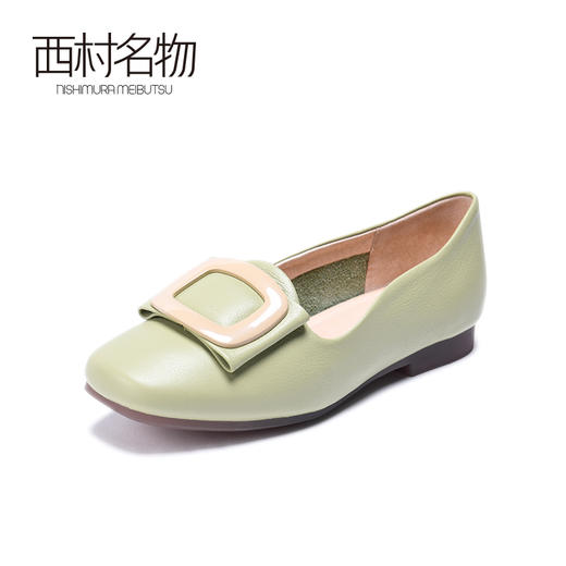 西村名物女鞋2020新款方扣平底低跟舒适柔软单鞋子X20AE16721 商品图2