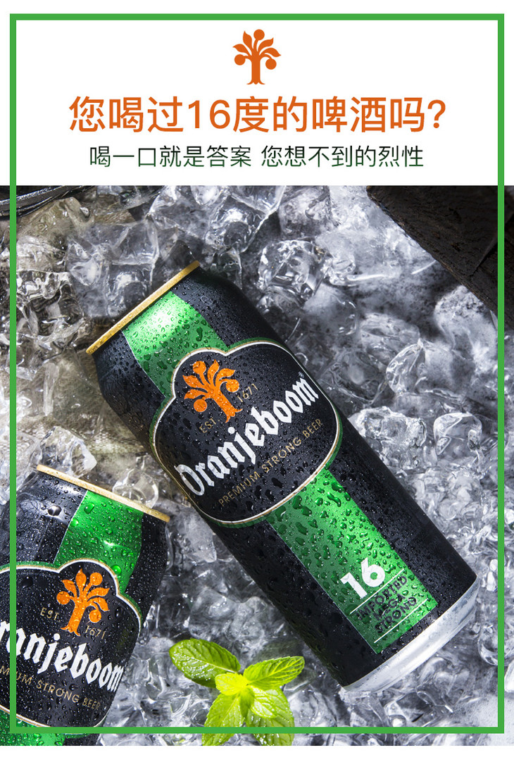 oranjeboom橙色炸弹16强劲烈性啤酒500ml