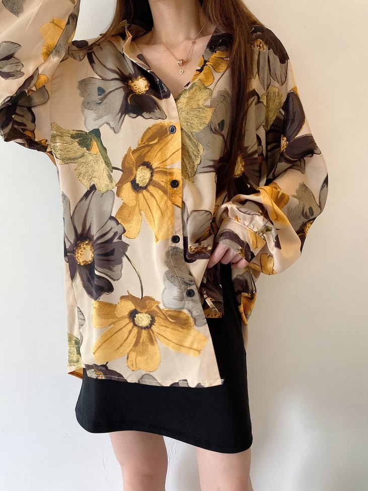 复古港风花衬衣售完无补