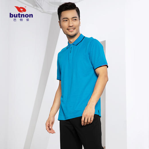 0123巴特侬男运动短袖休闲T恤男短袖POLO衫纯色棉短袖 商品图1