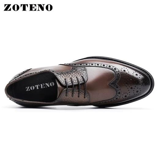 佐天奴/ZOTENO   春夏商务正装皮鞋真皮布洛克牛皮鞋 商品图2