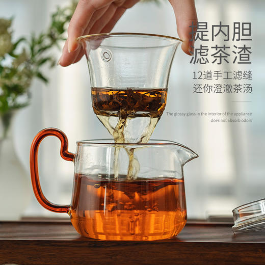 雅集  颜品壶  耐热玻璃 茶水分离  过滤泡茶壶 商品图4