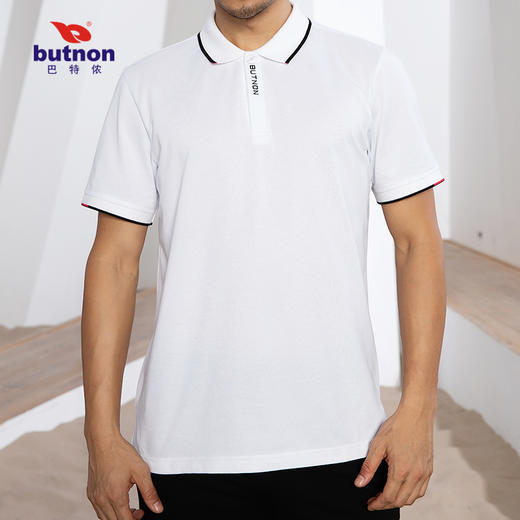 0123巴特侬男运动短袖休闲T恤男短袖POLO衫纯色棉短袖 商品图2