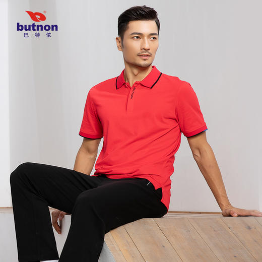 0123巴特侬男运动短袖休闲T恤男短袖POLO衫纯色棉短袖 商品图8