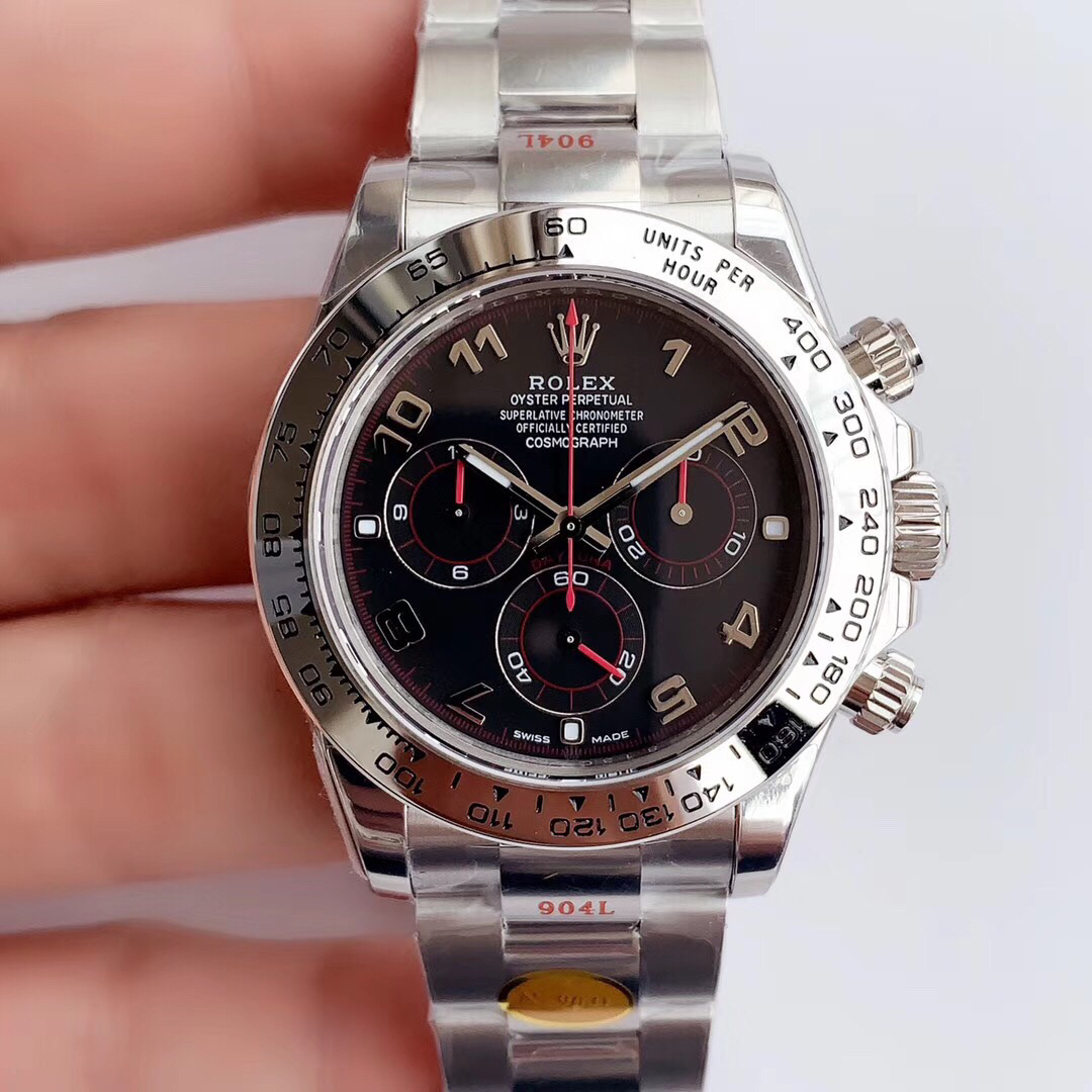 n厂劳力士宇宙计型迪通拿系列11650978599黑盘机械男表直径40mm厚度