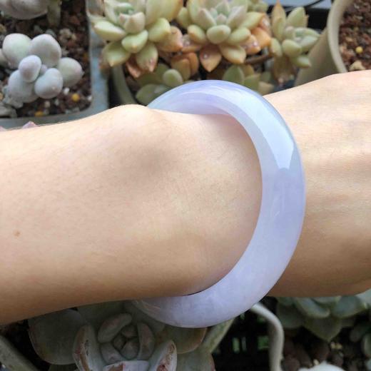 糯冰种紫罗兰翡翠手镯56 商品图7