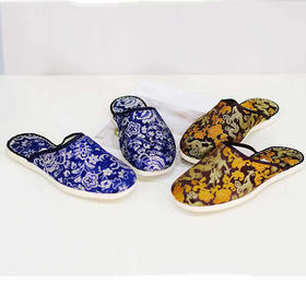 内联升男鞋手工单鞋千层底拖鞋室内织锦拖鞋2005C