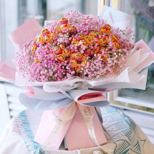 棒棒糖玫瑰花束卡通花束送女朋友老婆闺蜜同事生日告白纪念日61儿童节