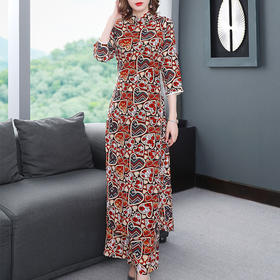 RFG-9606D新款名媛气质旗袍上衣阔腿裤洋气时髦时尚两件套