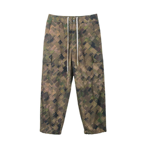 NINEWAY 013U42 新款全棉迷彩绿格纹多袋休闲工装裤 商品图4