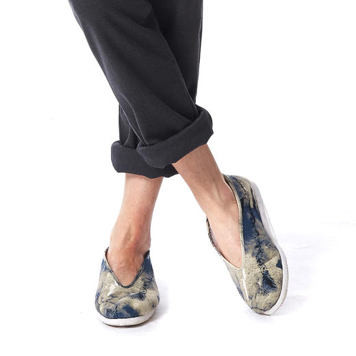 内联升情侣系列男女手工单鞋千层底元口/海元口水墨鞋8103A/8206A 商品图1