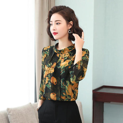 AHM-lymy606新款时尚气质印花雪纺衫 商品图3