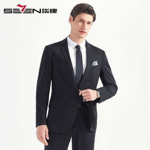100柒牌男装2020新款商务休闲西服套装结婚宴会套西男士办公修身西装