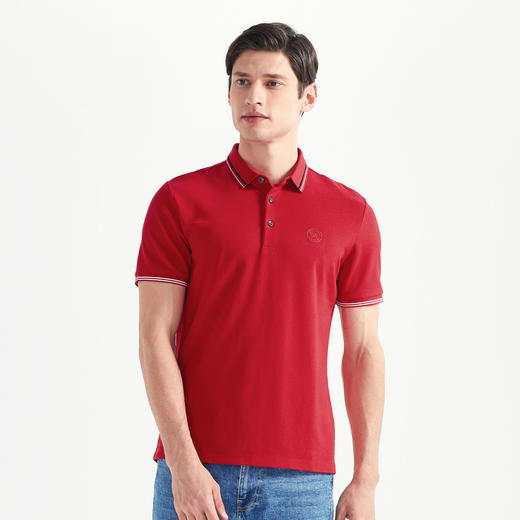 柒牌男装短袖POLO衫商务休闲翻领衬衫男士夏季薄款弹力透气打底衫	118T70990 商品图1