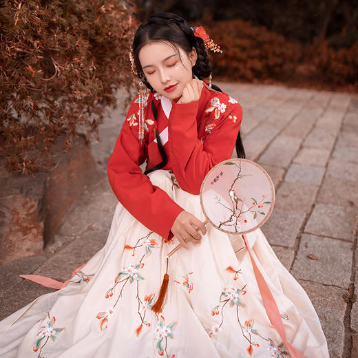 重回汉唐秋怡原创汉服女刺绣中国风交领明制袄裙 商品图1
