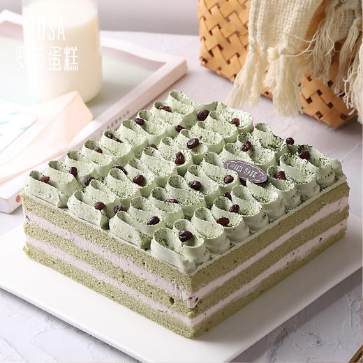 【罗莎抹茶红豆】8寸慕斯生日蛋糕 商品图0