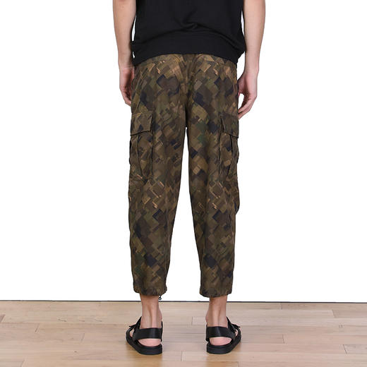 NINEWAY 013U42 新款全棉迷彩绿格纹多袋休闲工装裤 商品图2