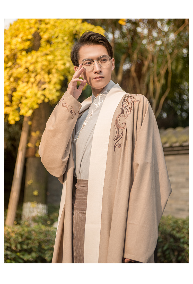 重回汉唐国风美少年赞助云淮汉服男对襟褙子长裤中国风非古装