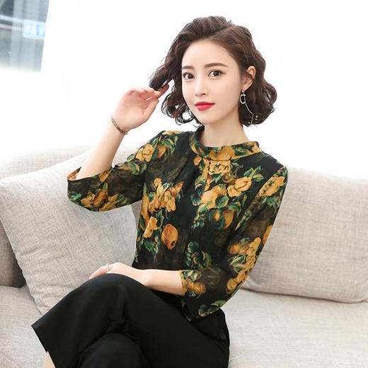AHM-lymy606新款时尚气质印花雪纺衫 商品图4