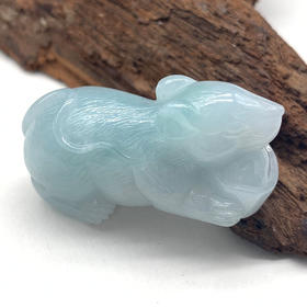 派瑞翡翠 翡翠生肖鼠 糯种 飘花