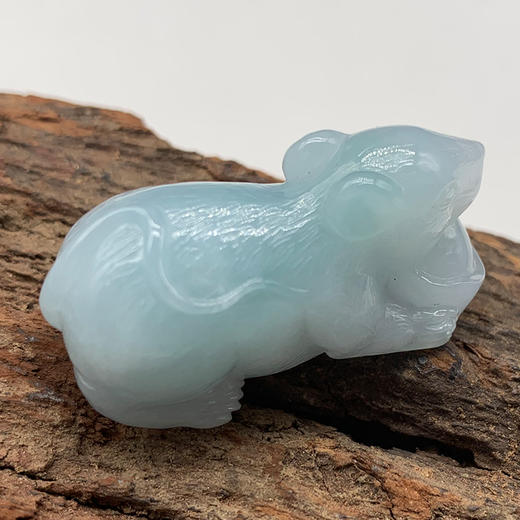 派瑞翡翠 翡翠生肖鼠 糯种 飘花 商品图3