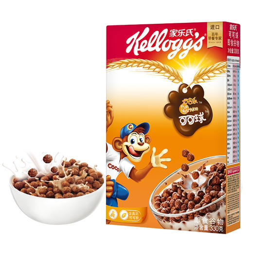 泰国进口 家乐氏（Kellogg’s）可可球 进口麦片 即食冲饮 营养谷物早餐330g（新老包装随机发货） 商品图0