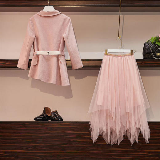 CHT-2186春季新款韩版时尚西装气质半身裙两件套 商品图1
