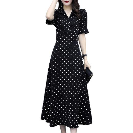 NYL-7298392夏季新款修身显瘦V领时尚气质过膝长裙 商品图4