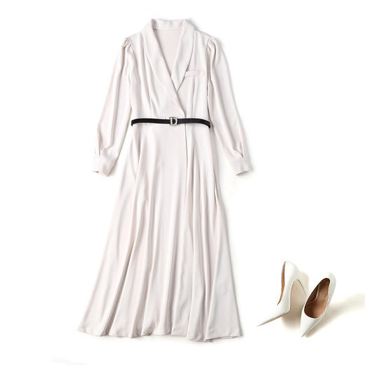 SP-081712春季新款高档醋酸长袖中长款收腰A字裙 商品图4