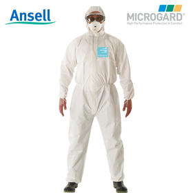 抗疫进行时丨Microgard2000实验室工作服连体带帽防护服 防尘轻型防猪场 疫情防静电