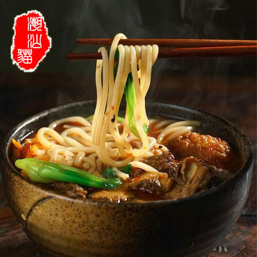 潮汕猫 原汁排骨面 非油炸独立包装营养面饼 整箱方便煮面 800g 商品图1