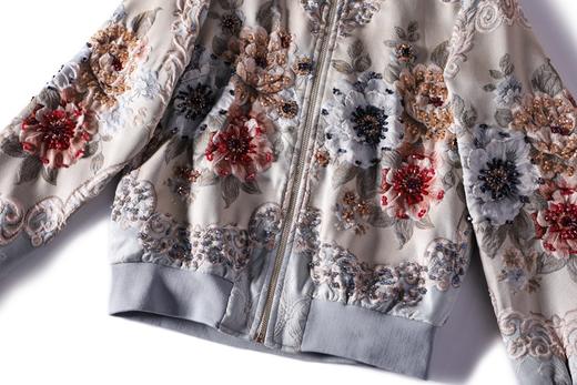 MD-Q2783珍藏级法式复古宫廷提花华丽棒球服重工钉珠夹克外套 商品图3