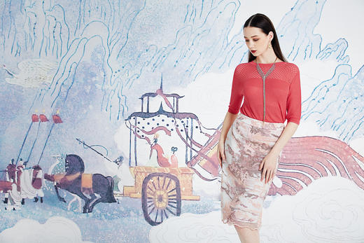 海棠红针织衫2E5923---云浮景山--《洛神赋》 商品图1