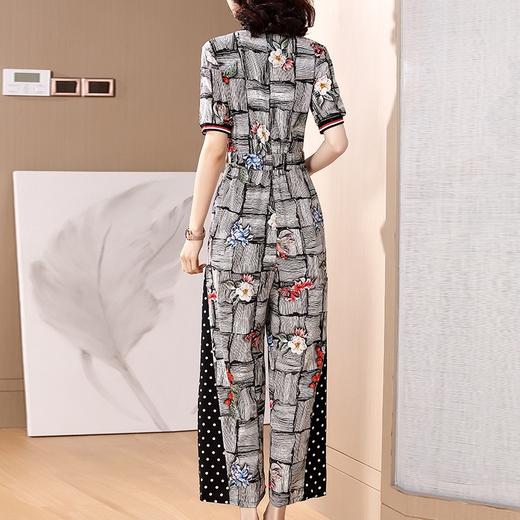 SP-C302114欧美时尚短袖气质印花直筒显瘦连体裤 商品图3