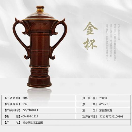 【珍藏老酒】1995年产65度内部招待高端用酒金杯 商品图0