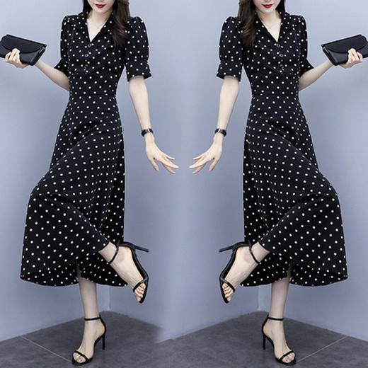 NYL-7298392夏季新款修身显瘦V领时尚气质过膝长裙 商品图2