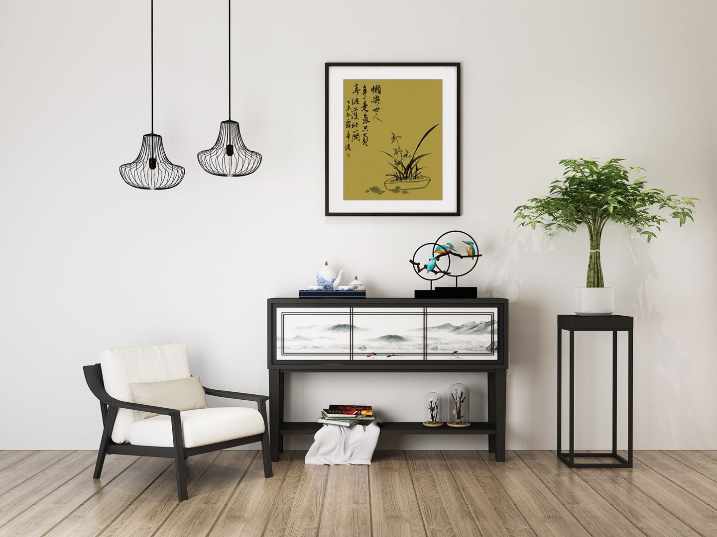 小林国画金笺系列装饰画 客厅装饰艺术/沙发背景墙/挂画