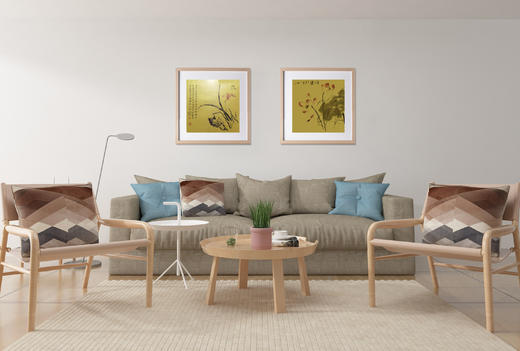 小林国画金笺系列装饰画 客厅装饰艺术/沙发背景墙/挂画 商品图1