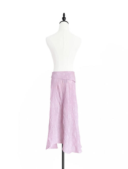 TYNVIE 翻腰装饰不规则裙摆半身裙 - 粉紫色 商品图2