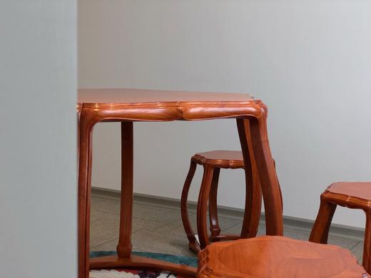 红桥红 家具严选  缅甸花梨(大果紫檀）  【木面 海棠桌 七件套】 商品图3