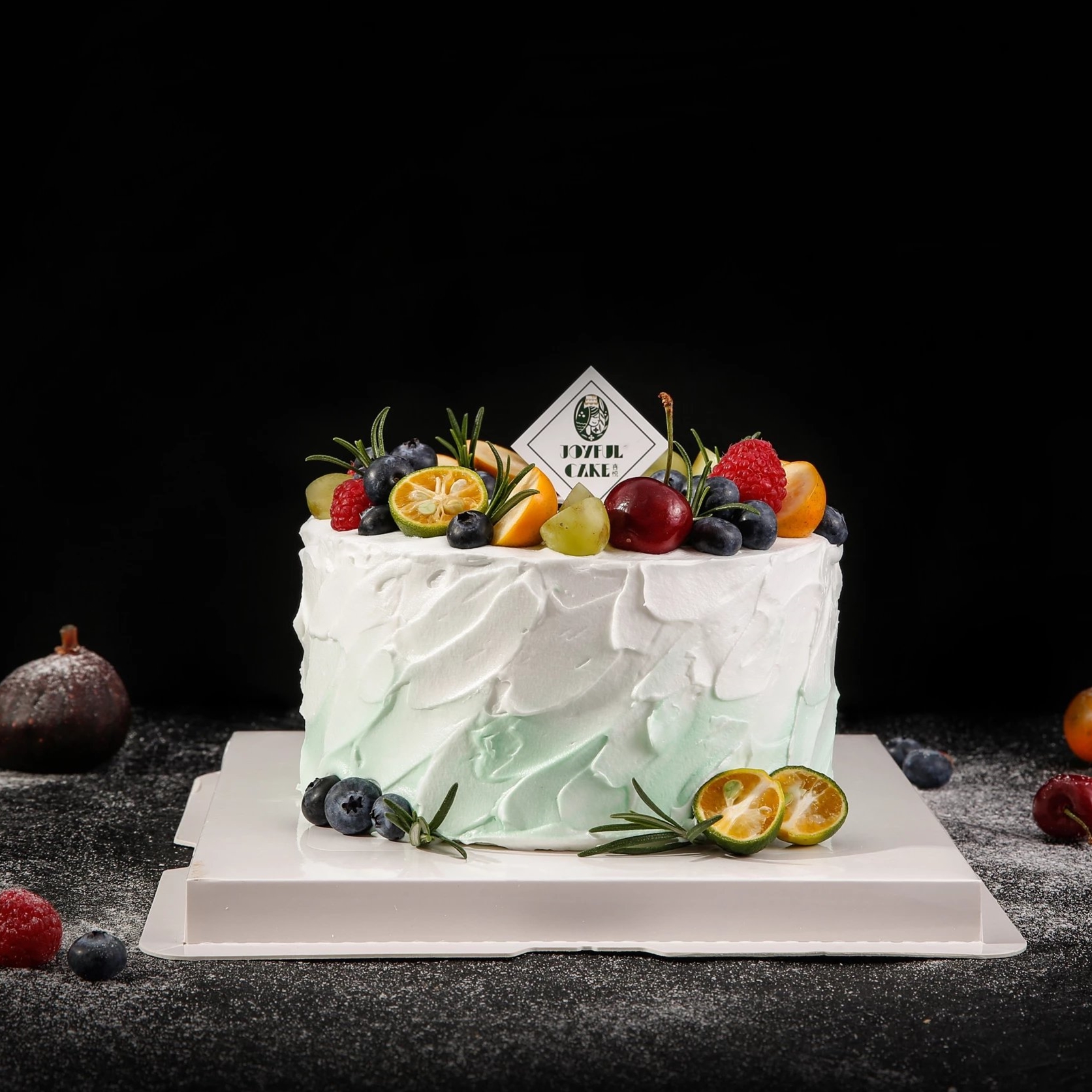 森系浆果芝士水果蛋糕（英文默认HBD，修改需要跟客服确认）