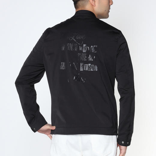 Marco Azzali 黑色胶印立领夹克 J5205200 商品图2