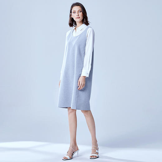 VIMAGE纬漫纪夏季中长款无袖背心吊带连衣裙修身女装中裙V907511 商品图3