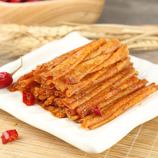 良品铺子 烤面筋香辣味辣皮辣片网红辣条味儿时小零食休闲小吃200g 商品图1