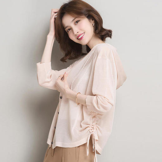 fcy-md2638夏季薄款连帽针织衫开衫
