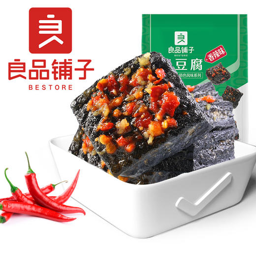 良品铺子 臭豆腐 休闲零食 黑色油炸豆腐干香辣味零食小吃120g 商品图4