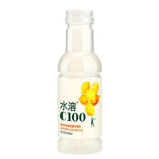农夫山泉 水溶C100柠檬味 复合果汁饮料445ml*15瓶 整箱装 商品图1